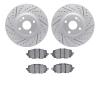 2502-80045 Geoperformance Drilled/Slotted Rotors w/5000 Advanced Brake Pads Kit, Fits Select Multiple Makes/Models, Position: Fr - image 1