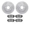2502-80053 Geoperformance Drilled/Slotted Rotors w/5000 Advanced Brake Pads Kit, 2016-2019 Ford/Lincoln/Mercury/Mazda, Position: - image 1