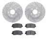 2502-80073 Geoperformance Drilled/Slotted Rotors w/5000 Advanced Brake Pads Kit, 2013-2015 Ford/Lincoln/Mercury/Mazda, Position: - image 1