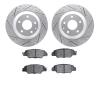 2502-80085 Geoperformance Drilled/Slotted Rotors w/5000 Advanced Brake Pads Kit, 2016-2018 Ford/Lincoln/Mercury/Mazda, Position: - image 1