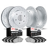 2504-40097 Geoperformance Drilled/Slotted Rotors w/5000 Advanced Brake Pads Kit, 2003-2004 Mopar, Position: Front and Rear - image 1