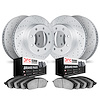 2504-40105 Geoperformance Drilled/Slotted Rotors w/5000 Advanced Brake Pads Kit, Fits Select Mopar, Position: Front and Rear - image 1