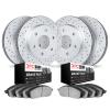 2504-48018 Geoperformance Drilled/Slotted Rotors w/5000 Advanced Brake Pads Kit, 1999-2007 GM, Position: Front and Rear - image 1