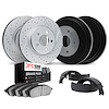 2504-52000 Geoperformance Drilled/Slotted Rotors w/5000 Advanced Brake Pads/Drums & Shoes Kit, 2003-2008 Multiple Makes/Models,  - image 1