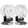 2504-54191 Geoperformance Drilled/Slotted Rotors w/5000 Advanced Brake Pads Kit, 1992-1995 Ford/Lincoln/Mercury/Mazda, Position: - image 1
