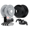 2504-63000 Geoperformance Slotted Brake Rotors w/5000 Advanced Brake Pads/Drums & Shoes Kit, 2005-2016 Smart, Position: Front an - image 1