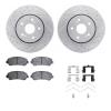 2512-01003 Geoperformance Drilled/Slotted Rotors w/5000 Advanced Brake Pads Kit & Hardware, 2010-2013 Suzuki, Position: Front - image 1