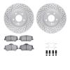 2512-03002 Geoperformance Drilled/Slotted Rotors w/5000 Advanced Brake Pads Kit & Hardware, 2011-2015 Kia/Hyundai/Genesis, Posit - image 1