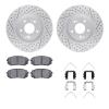 2512-03004 Geoperformance Drilled/Slotted Rotors w/5000 Advanced Brake Pads Kit & Hardware, 2016-2020 Kia/Hyundai/Genesis, Posit - image 1