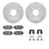 2512-03007 Geoperformance Drilled/Slotted Rotors w/5000 Advanced Brake Pads Kit & Hardware, 2008-2010 Kia/Hyundai/Genesis, Posit - image 1