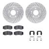 2512-03008 Geoperformance Drilled/Slotted Rotors w/5000 Advanced Brake Pads Kit & Hardware, 2004-2006 Kia/Hyundai/Genesis, Posit - image 1