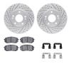 2512-03009 Geoperformance Drilled/Slotted Rotors w/5000 Advanced Brake Pads Kit & Hardware, 2011-2012 Kia/Hyundai/Genesis, Posit - image 1