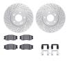 2512-03014 Geoperformance Drilled/Slotted Rotors w/5000 Advanced Brake Pads Kit & Hardware, 2004-2006 Kia/Hyundai/Genesis, Posit - image 1