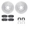 2512-03015 Geoperformance Drilled/Slotted Rotors w/5000 Advanced Brake Pads Kit & Hardware, 2006-2011 Kia/Hyundai/Genesis, Posit - image 1