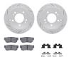 2512-03016 Geoperformance Drilled/Slotted Rotors w/5000 Advanced Brake Pads Kit & Hardware, 2001-2010 Kia/Hyundai/Genesis, Posit - image 1