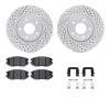 2512-03018 Geoperformance Drilled/Slotted Rotors w/5000 Advanced Brake Pads Kit & Hardware, 2005-2010 Kia/Hyundai/Genesis, Posit - image 1