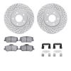 2512-03021 Geoperformance Drilled/Slotted Rotors w/5000 Advanced Brake Pads Kit & Hardware, 2013-2015 Kia/Hyundai/Genesis, Posit - image 1
