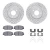 2512-03023 Geoperformance Drilled/Slotted Rotors w/5000 Advanced Brake Pads Kit & Hardware, 2016-2017 Kia/Hyundai/Genesis, Posit - image 1