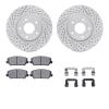 2512-03024 Geoperformance Drilled/Slotted Rotors w/5000 Advanced Brake Pads Kit & Hardware, 2014-2018 Kia/Hyundai/Genesis, Posit - image 1