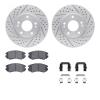 2512-03025 Geoperformance Drilled/Slotted Rotors w/5000 Advanced Brake Pads Kit & Hardware, 2003-2013 Kia/Hyundai/Genesis, Posit - image 1