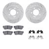 2512-03028 Geoperformance Drilled/Slotted Rotors w/5000 Advanced Brake Pads Kit & Hardware, 2005-2008 Kia/Hyundai/Genesis, Posit - image 1