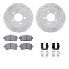 2512-03035 Geoperformance Drilled/Slotted Rotors w/5000 Advanced Brake Pads Kit & Hardware, 2014-2019 Kia/Hyundai/Genesis, Posit - image 1