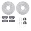2512-03037 Geoperformance Drilled/Slotted Rotors w/5000 Advanced Brake Pads Kit & Hardware, 2016-2020 Kia/Hyundai/Genesis, Posit - image 1
