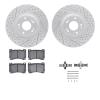 2512-03039 Geoperformance Drilled/Slotted Rotors w/5000 Advanced Brake Pads Kit & Hardware, 2009-2014 Kia/Hyundai/Genesis, Posit - image 1