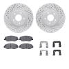 2512-03041 Geoperformance Drilled/Slotted Rotors w/5000 Advanced Brake Pads Kit & Hardware, 2009-2011 Kia/Hyundai/Genesis, Posit - image 1