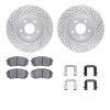 2512-03042 Geoperformance Drilled/Slotted Rotors w/5000 Advanced Brake Pads Kit & Hardware, 2014-2017 Kia/Hyundai/Genesis, Posit - image 1