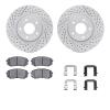 2512-03043 Geoperformance Drilled/Slotted Rotors w/5000 Advanced Brake Pads Kit & Hardware, 2010-2016 Kia/Hyundai/Genesis, Posit - image 1