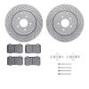 2512-03045 Geoperformance Drilled/Slotted Rotors w/5000 Advanced Brake Pads Kit & Hardware, 2010-2016 Kia/Hyundai/Genesis, Posit - image 1