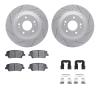 2512-03047 Geoperformance Drilled/Slotted Rotors w/5000 Advanced Brake Pads Kit & Hardware, 2010-2016 Kia/Hyundai/Genesis, Posit - image 1