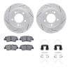 2512-03052 Geoperformance Drilled/Slotted Rotors w/5000 Advanced Brake Pads Kit & Hardware, Fits Select Kia/Hyundai/Genesis, Pos - image 1