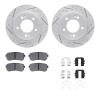 2512-03054 Geoperformance Drilled/Slotted Rotors w/5000 Advanced Brake Pads Kit & Hardware, Fits Select Kia/Hyundai/Genesis, Pos - image 1
