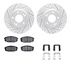 2512-03055 Geoperformance Drilled/Slotted Rotors w/5000 Advanced Brake Pads Kit & Hardware, Fits Select Kia/Hyundai/Genesis, Pos - image 1