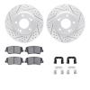 2512-03056 Geoperformance Drilled/Slotted Rotors w/5000 Advanced Brake Pads Kit & Hardware, 2011-2016 Kia/Hyundai/Genesis, Posit - image 1