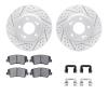 2512-03057 Geoperformance Drilled/Slotted Rotors w/5000 Advanced Brake Pads Kit & Hardware, 2012-2016 Kia/Hyundai/Genesis, Posit - image 1