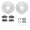 2512-03059 Geoperformance Drilled/Slotted Rotors w/5000 Advanced Brake Pads Kit & Hardware, 2017-2020 Kia/Hyundai/Genesis, Posit - image 1