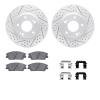 2512-03061 Geoperformance Drilled/Slotted Rotors w/5000 Advanced Brake Pads Kit & Hardware, Fits Select Kia/Hyundai/Genesis, Pos - image 1