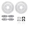 2512-03064 Geoperformance Drilled/Slotted Rotors w/5000 Advanced Brake Pads Kit & Hardware, 2018-2020 Kia/Hyundai/Genesis, Posit - image 1