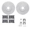 2512-03066 Geoperformance Drilled/Slotted Rotors w/5000 Advanced Brake Pads Kit & Hardware, 2012-2017 Kia/Hyundai/Genesis, Posit - image 1