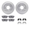 2512-03072 Geoperformance Drilled/Slotted Rotors w/5000 Advanced Brake Pads Kit & Hardware, 2001-2010 Kia/Hyundai/Genesis, Posit - image 1