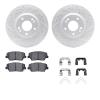 2512-03082 Geoperformance Drilled/Slotted Rotors w/5000 Advanced Brake Pads Kit & Hardware, 2010-2013 Kia/Hyundai/Genesis, Posit - image 1