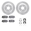 2512-03088 Geoperformance Drilled/Slotted Rotors w/5000 Advanced Brake Pads Kit & Hardware, 2010-2019 Kia/Hyundai/Genesis, Posit - image 1