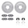 2512-03090 Geoperformance Drilled/Slotted Rotors w/5000 Advanced Brake Pads Kit & Hardware, Fits Select Kia/Hyundai/Genesis, Pos - image 1