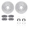 2512-03092 Geoperformance Drilled/Slotted Rotors w/5000 Advanced Brake Pads Kit & Hardware, Fits Select Kia/Hyundai/Genesis, Pos - image 1