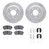 2512-03096 Geoperformance Drilled/Slotted Rotors w/5000 Advanced Brake Pads Kit & Hardware, Fits Select Kia/Hyundai/Genesis, Pos - image 1