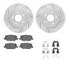 2512-03097 Geoperformance Drilled/Slotted Rotors w/5000 Advanced Brake Pads Kit & Hardware, Fits Select Kia/Hyundai/Genesis, Pos - image 1