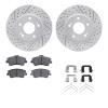 2512-03098 Geoperformance Drilled/Slotted Rotors w/5000 Advanced Brake Pads Kit & Hardware, Fits Select Kia/Hyundai/Genesis, Pos - image 1